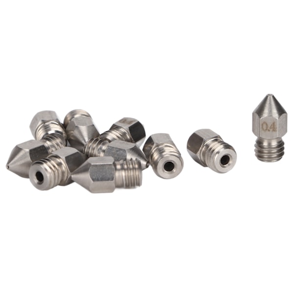 10 stk. 3D-printerdyser MK8 rustfrit stål 1,75 mm ekstruder printhoveddele tilbehør