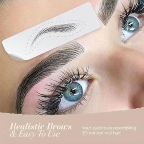 4D hårlignende autentiske øjenbryn vandtætte imitation økologiske dovne naturlige tatovering øjenbrynsklistermærker til kvinde og mand makeup værktøj