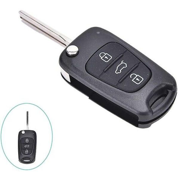 Fjärrvikbar nyckelskal 3 knappar Fob för Hyundai I20 I30 Ix35 I35 Oskuren