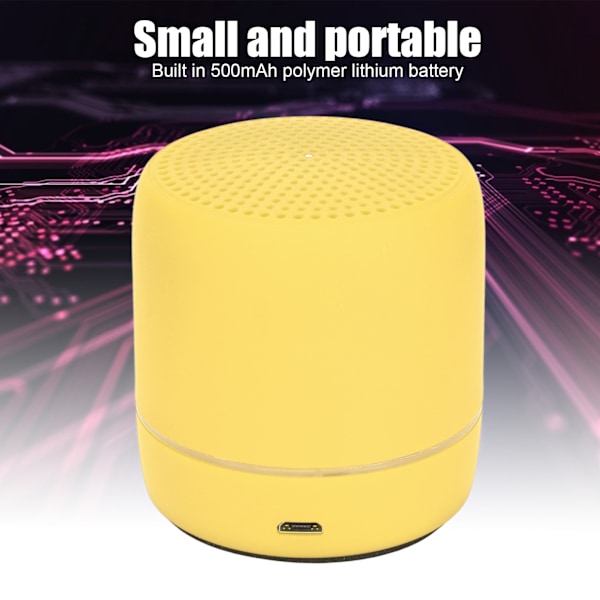 Kannettava Bluetooth 5.0 -kaiutin Basso Stereo 280Hz-16KHz Mini Travel -kaiutin ulkoiluun Keltainen