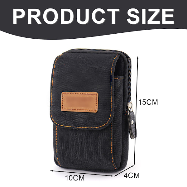 Mobiltelefon Fanny pack för män 5 \"wear belt mobiltelefon väska multifunktionell vertikal canvas väska