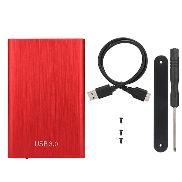 2,5-tums SATA USB 3.0 bärbar dator 7-9,5 mm hårddisk SSD-hölje externt bärbart diskhölje (röd)