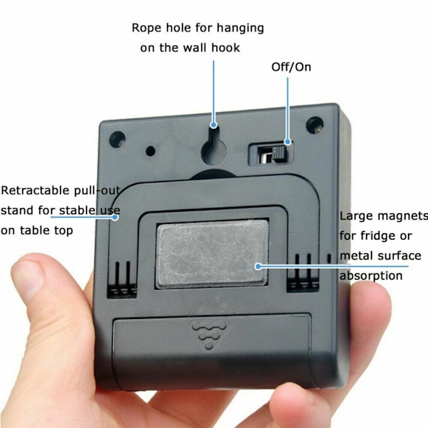 Modern LCD Design Nedräkningstimer, Multifunktionell Timer För Matlagning Och Möten, Lätt Att Använda Med Högt Alarm, Digital Kökstimer