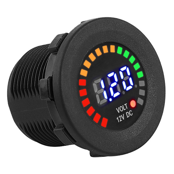 12 V Motorcykel Bil LED Digital Display Voltmeter Vattentät Spänning Voltmätare Mätare Svart Ny