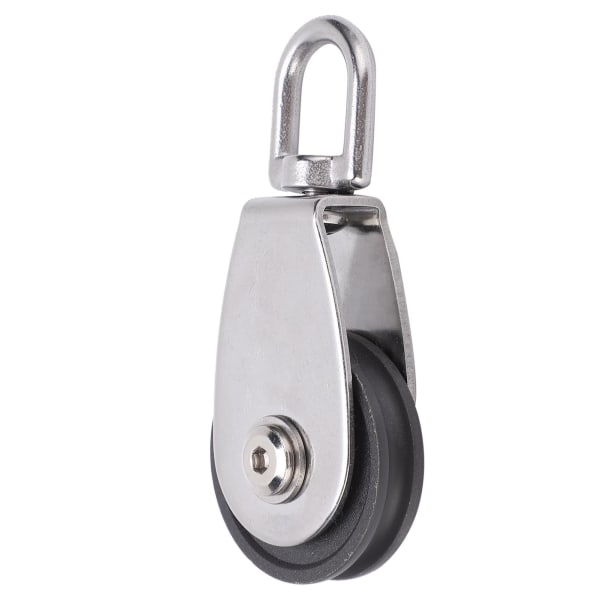 Rustfritt stål skall dobbel lagre stum pulley blokk nylon hjul spor 360 graders rotasjon