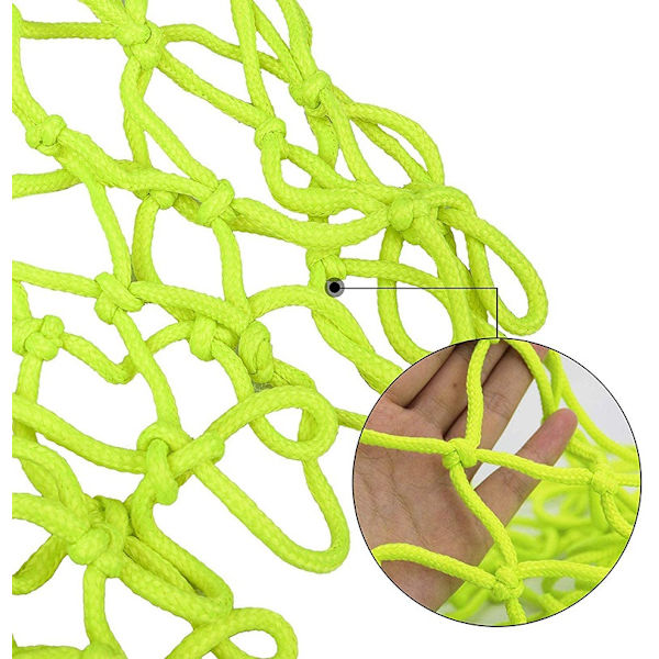 Basketnät som lyser i mörkret, nattljus korg nät Heavy Duty ersättning utomhus lysande tjock solenergi alla väder bärbar standardstorlek