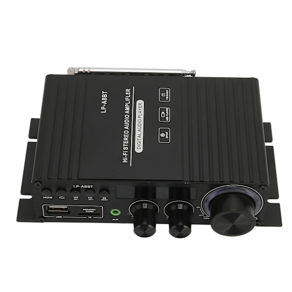 Bil Mini Audio Power Amplifier Bluetooth 5.0 2.0 Kanal Koaxial Dekodning Hög Låg Tuning med Fjärrkontroll