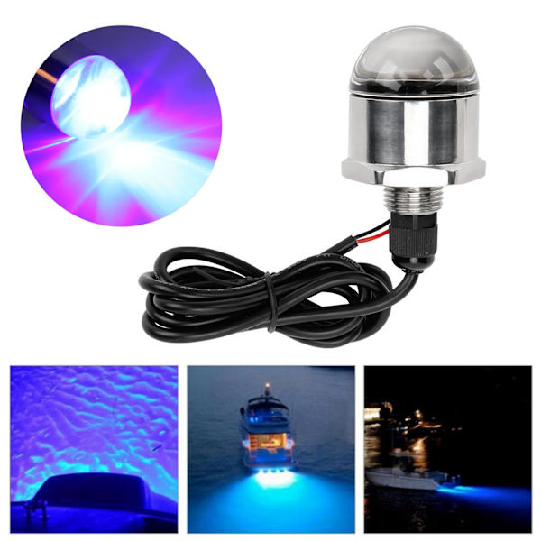 12V sininen 9LED-tyhjennyspropun valo 1200lm 1/2 tuuman NPT-kierre vedenalainen lamppu merialukselle jahdille