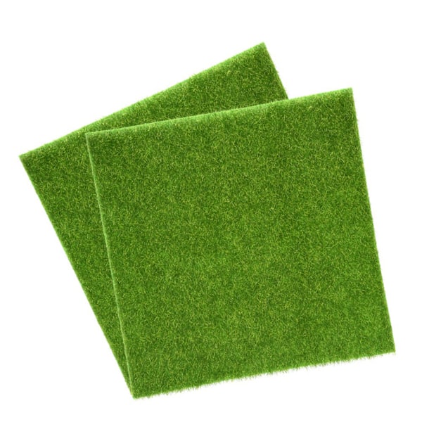 Kunstig gressplen gressplanter for miniatyr dukkehus landskapsdekorasjon (30 x 30 cm)