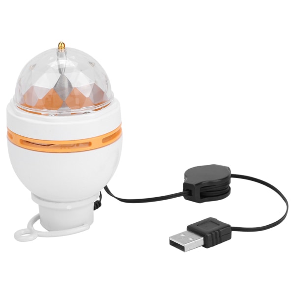 USB-drevet 5V 3-farget LED-scenelys roterbar RGB-kulelampe f