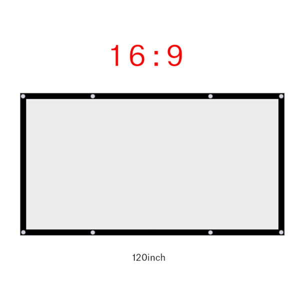 1 st bärbar hopfällbar NOn veck vit projektor gardin projektionsskärm 16:9 (120 tum)