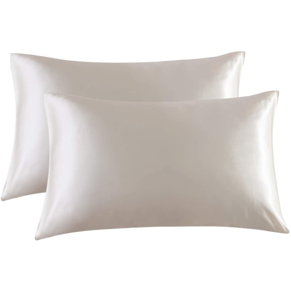 Satin Pillowcase for Hair and Skin, 2-Pack - Standard Size Pillow Cases - Satin Pillow Covers with Envelope Closure