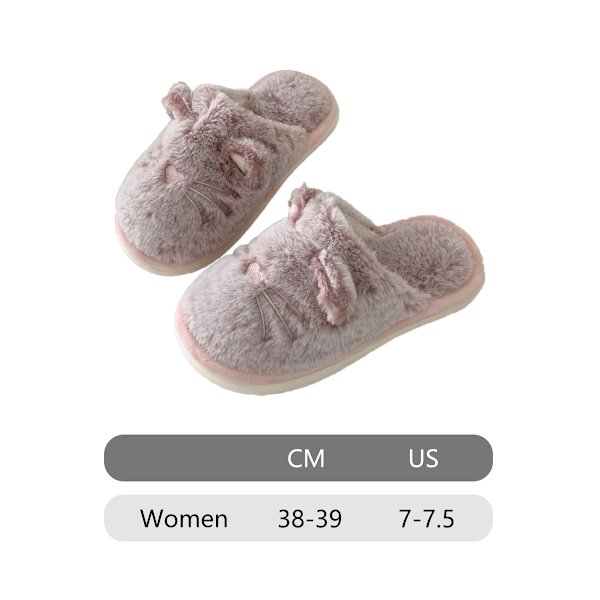 Tofflor för kvinnor Fuzzy Cute Animal Memory Foam Indoor House