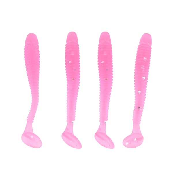 50 stk 5 cm myke fiske lokker T hale larve orm agn fisketutstyr tilbehør rosa