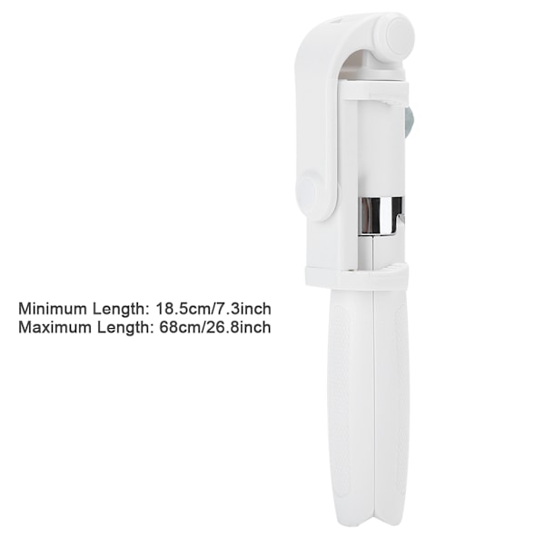 L01 Justerbar Tripod Selfie Stick Universal Mobil Live Bluetooth Integreret Trådløs Hvid