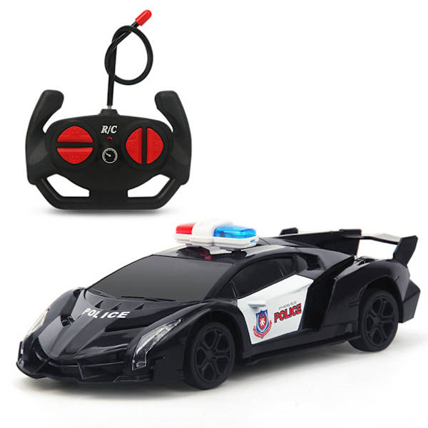 Fjärrstyrd bil 1/24 RC Polisbil Elektrisk polisbil Leksaker för barn Pojkar Presenter