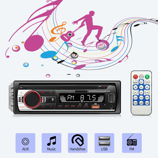 Auton stereot USB-liitäntä Korttiradio Bluetooth Tilaa säästävä Handsfree Häviötön musiikki Auton MP3-soitin