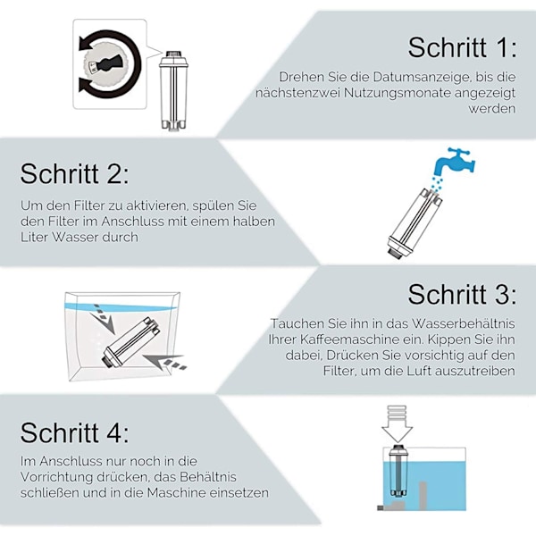 Vattenfilterpatron Ersättning, NSF 42-certifierad, Kompatibel med Krups Claris, Siemens, TCZ60003, AEG, Neff, Bosch, TCZ6003, Säkerställer Optimal