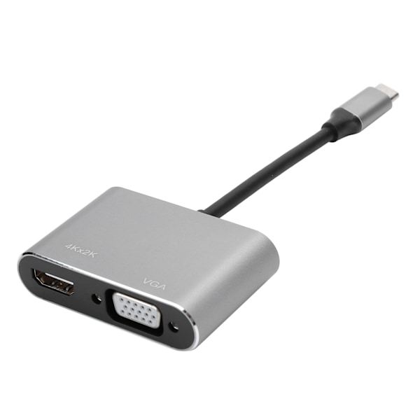 Adapter TypeC Hub VGA HDMI DVI Displayport/3.1 Ethernet Converter Dock 4K resoluutio (harmaa)