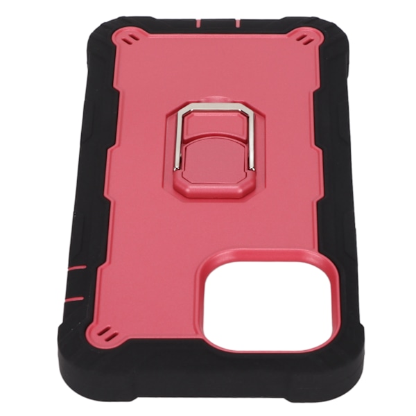 Reptålig pansarskydd med stativ för iPhone 13 Pro Max mobiltelefoner Pansarskyddsfodral (svart rosa)