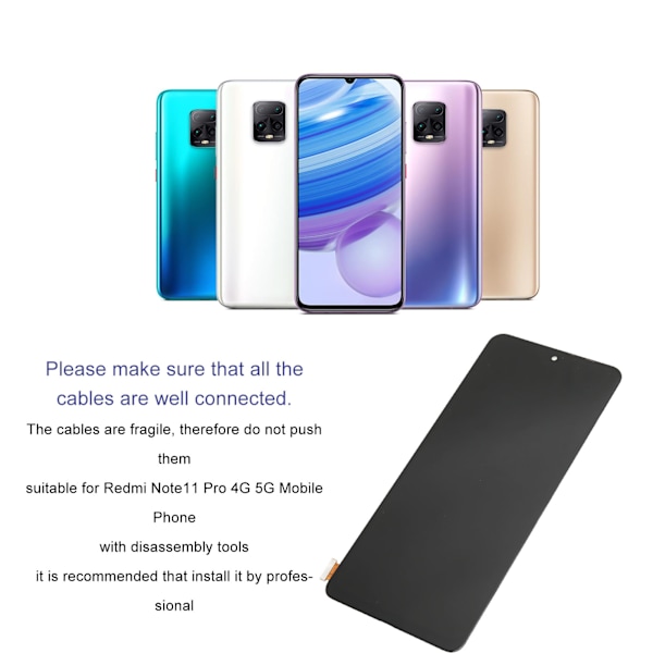 Cellphone LCD-skärm Digitizer Montering Display Reparation Underhåll Tillbehör med Verktyg för Redmi Note11 Pro 4G 5G Mobiltelefon