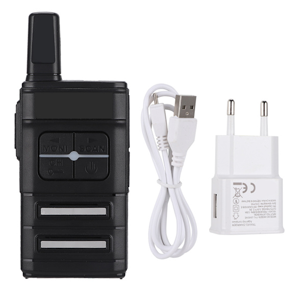 400-470MHz Mini Bärbar UHF 16-kanals Simplex FM Radio Walkie Talkie EU 110-240V