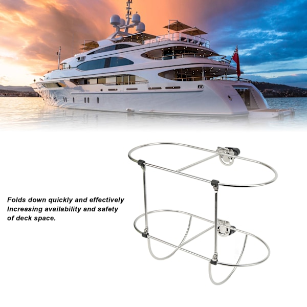 Båt Skjermholder Stativ 304 Rustfritt Stål Sammenleggbar Dobbel Holder for 7in Marine Yachter Skjerm