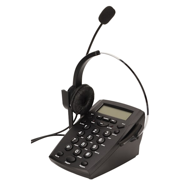 Sladdad headset-telefon med brusreducering FSK DTMF Caller ID knappsats fast telefon med hörlurar för callcenter kontor