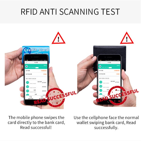 RFID Kreditkortholder Pung til Kvinder Mænd Lille Lynlås Kort Etui Læder