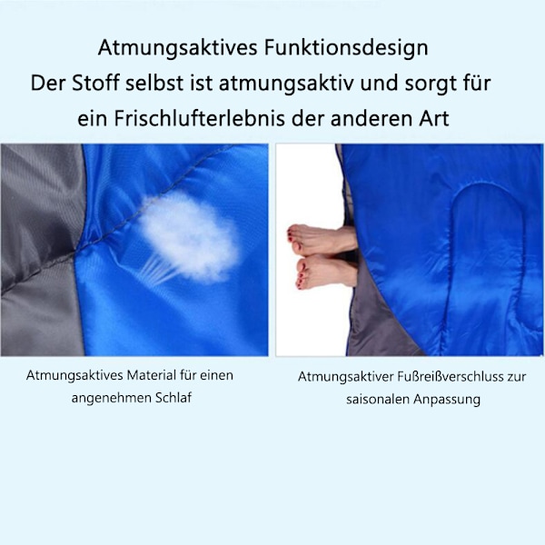 Sovsäck för Inom- och Utomhusbruk, Blå Lättviktig 3-Säsongsdesign med Portabel Supervarm Fyllning för Vuxna