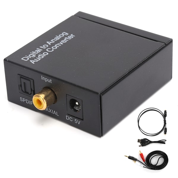 3,5 mm ljudadapter digital optisk koaxial till analog RCA L R-omvandlare för professionell ljudväxling i hemmet (värd USB-kabel optisk kabel ljud