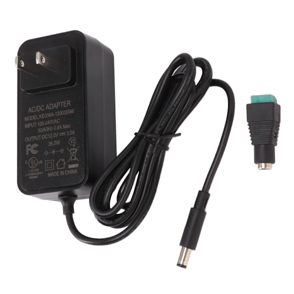 Universell Strömadapter med Utbytbara DC-kontakter, 12V 2A DC Strömförsörjning för Elektronik, Signalinterferensskyddad
