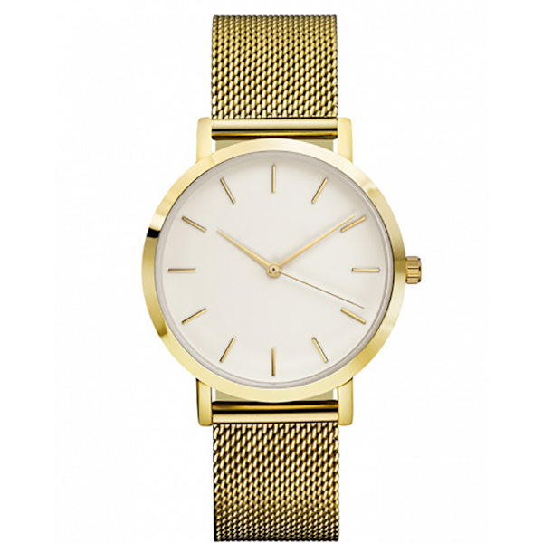 Klocka Unisex Ultra tunn minimalistisk rostfritt stål mesh armband handledsklocka