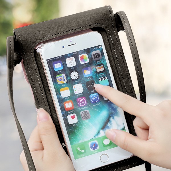 Läder liten crossbody väska för kvinnor mobiltelefon väska plånbok handväskor rem