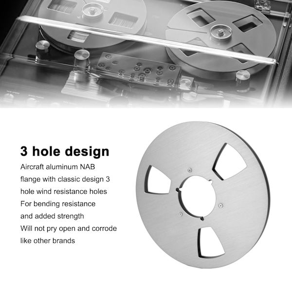 1/4 10,5 tum tom rulle 3 hål aluminiumlegering universell öppningsmaskin del ljudband rulle för Pioneer