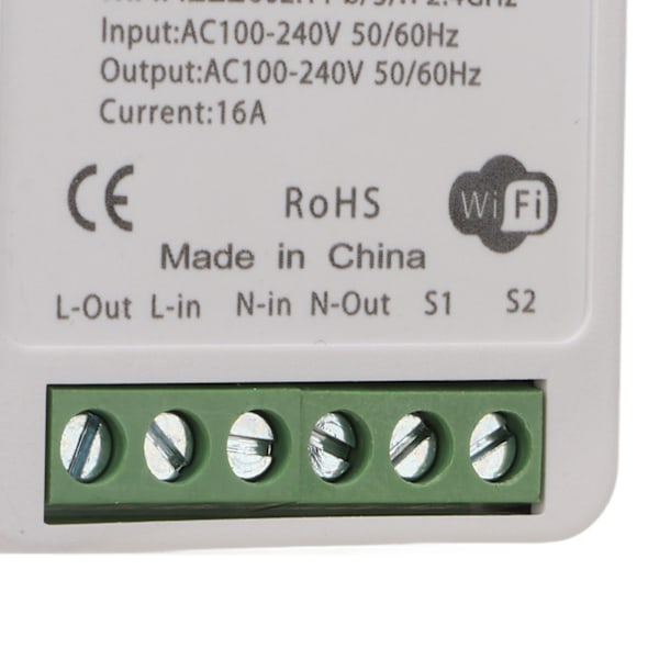 Smart WIFI-bryter APP Fjernkontroll Stemmestyring Timing AC100‑240V 16A for TUYA for Hjemmekontor