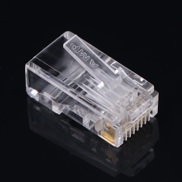 100 stk/pakke Cat6 Cat6a nettverksinternett-kontakt 8P8C RJ45 modulære pluggkabelhoder