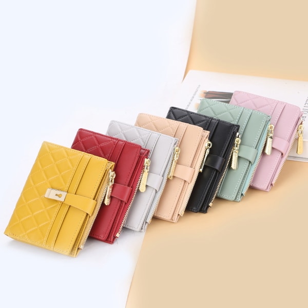 Liten plånbok för kvinnor, PU-läder minimalistisk bifold plånböcker kreditkortshållare