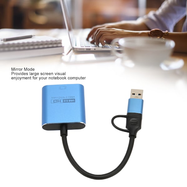 USB3.0 til HD Multimedia Interface Adapter 1080P Lyd Video Adapter Konverter Kabel til Windows til Android til OS X