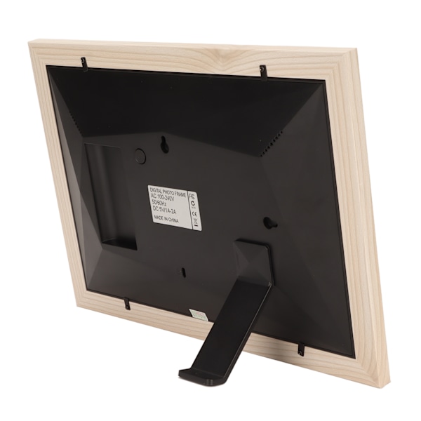 10,1 tommers digital fotoramme 1280x800 IPS berøringsskjerm WiFi elektronisk fotoramme med treramme 100‑240V EU-plugg