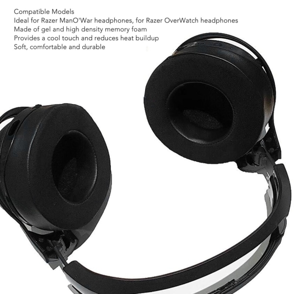 Hodetelefonøreputer Kjølende Gel Myk Elastisk Erstatning Headset Øreputer for Razer OverWatch