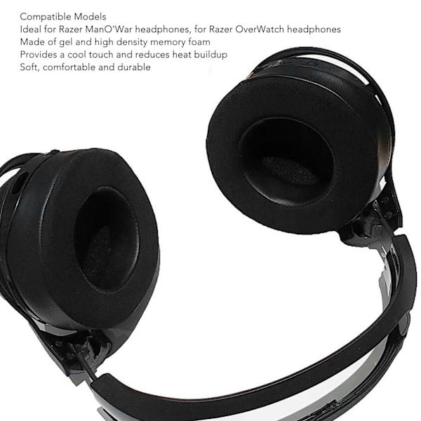 Hovedtelefon Ørepuder Køling Gel Blød Elastisk Udskiftning Headset Ørepuder til Razer OverWatch