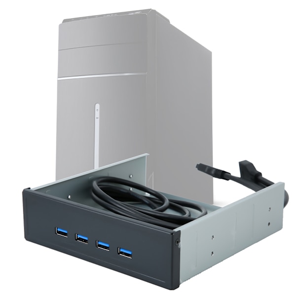 Höghastighets 20-stifts 4-portars USB 3.0-hub optisk drivenhet frontpanel