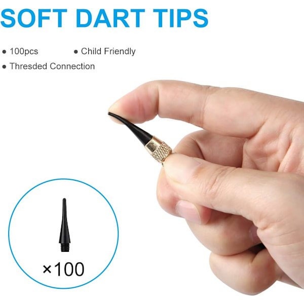 Professionell Dartset med Aluminiumskaft, Okrossbar Design för Långvarig Prestanda, Soft Tip Dartpilar, Kompatibel med Elektronisk Darttavla