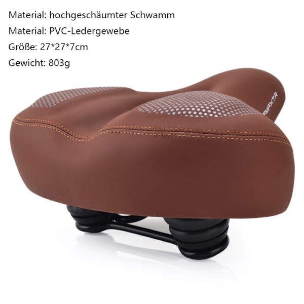 Ergonomisk Design Komfortcykelsadel för Seniorer, Vattentät Yta Säkerställer Cykling i Alla Väder, Elastomerfjädring för Stabil och Bekväm