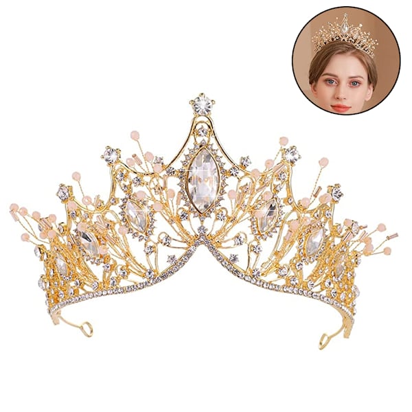 Dronning Krone Gotisk Rhinestone Bryllup Tiaraer og Krone til Bri