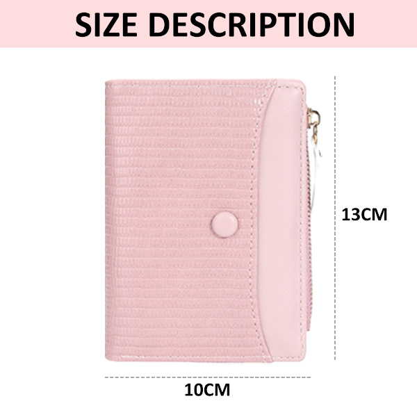 PU Läder Dam Plånbok Bifold Multi Card Case Plånbok med Dragkedja Fick