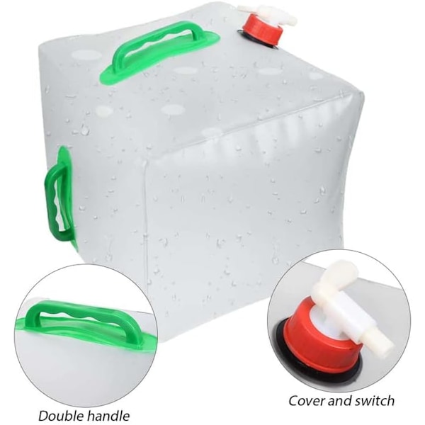 Bärbar Vattenbehållare, Vikbar Vattenpåse För Utomhuscamping, Slitstarkt Och Säkert PVC-material, Stor Kapacitet För Betydande Vattenlagring