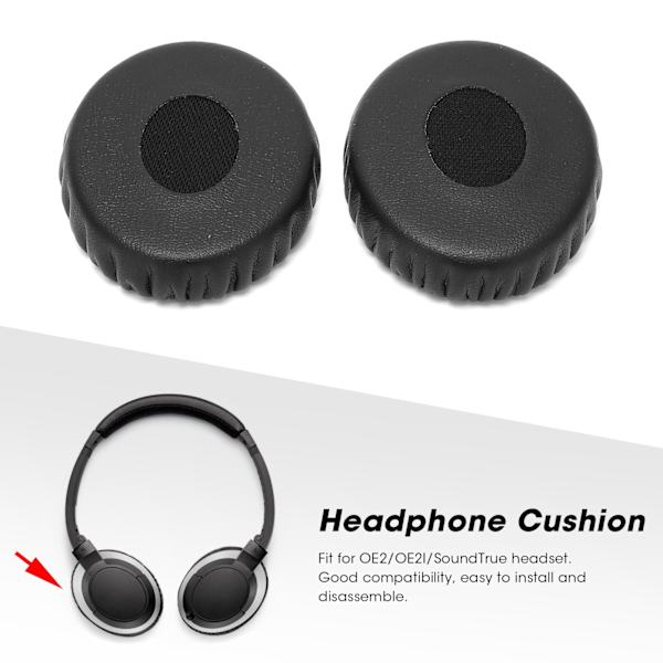 1 Par Høretelefon Ørepude Puder Udskiftning Passer til OE2/OE2I/SoundTrue Headset Sort