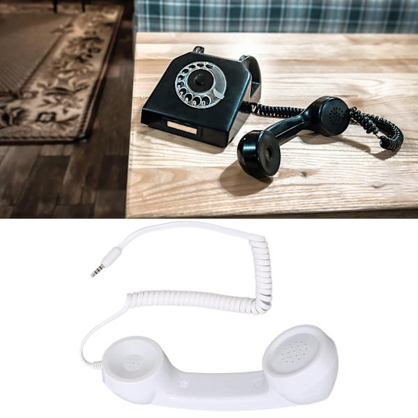 Retro Telefonlur Multifunktion Strålsäker Handhållen Mobiltelefon Mottagare för Mobiltelefoner Datorer Vit